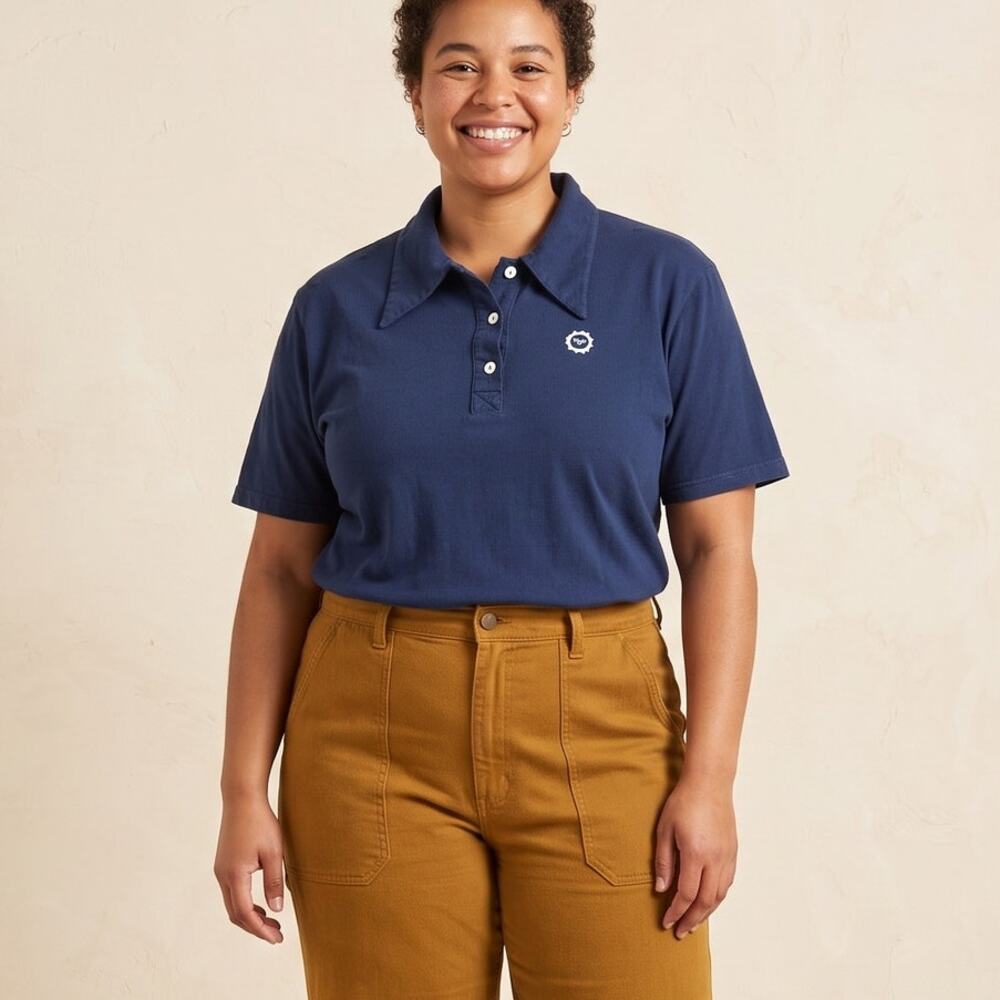 Big Bud Press Button Polo Shirt Short Sleeve Navy Blue Size XL